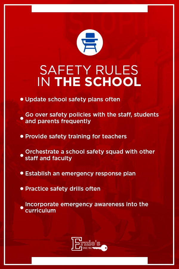 list of safety rules in school