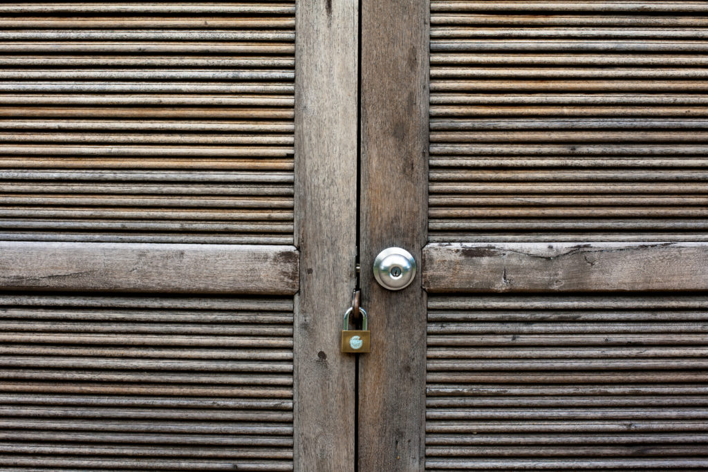 locked wooden door